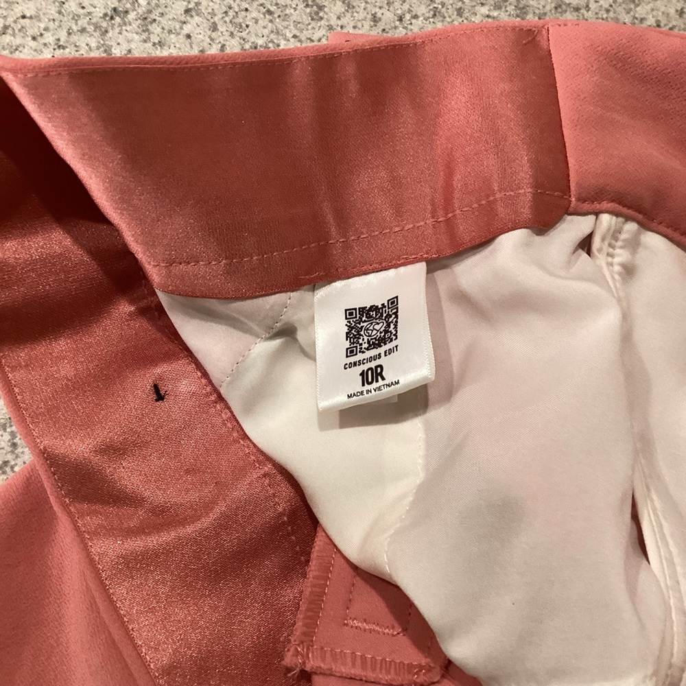 Express Pink Super High Waisted Twill Flare Trouser Pants - Picture 7 of 9